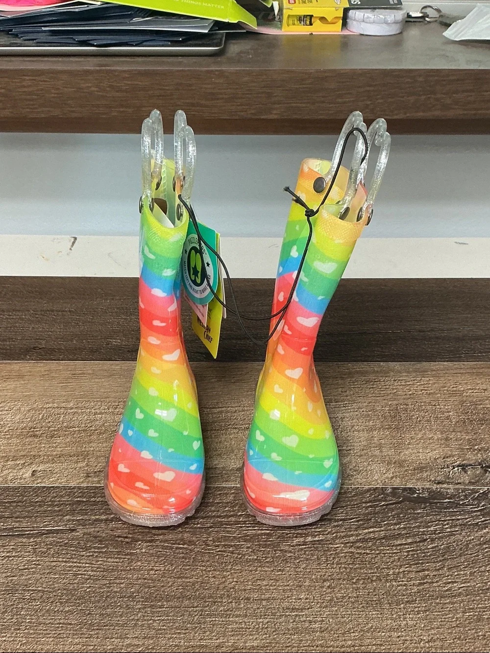 Western Chief Kids Rainbow Heart Rain Boots - Bright Multicolor